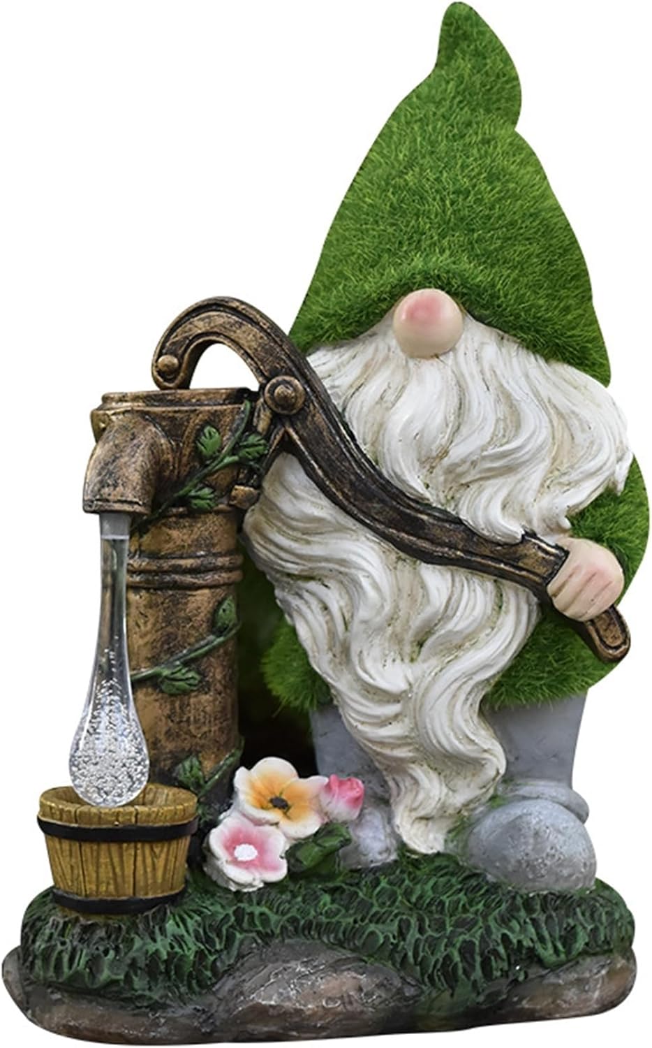 ガーデンオーナメント フロッキング小人 芝生 ガーデニング 置物 ソーラーライト カワイイ 童話風 アウトドア 樹脂置物 防水 耐久 カントリー雑貨 庭 飾り 園芸 屋外の彫刻の装飾 HYDJ03 1