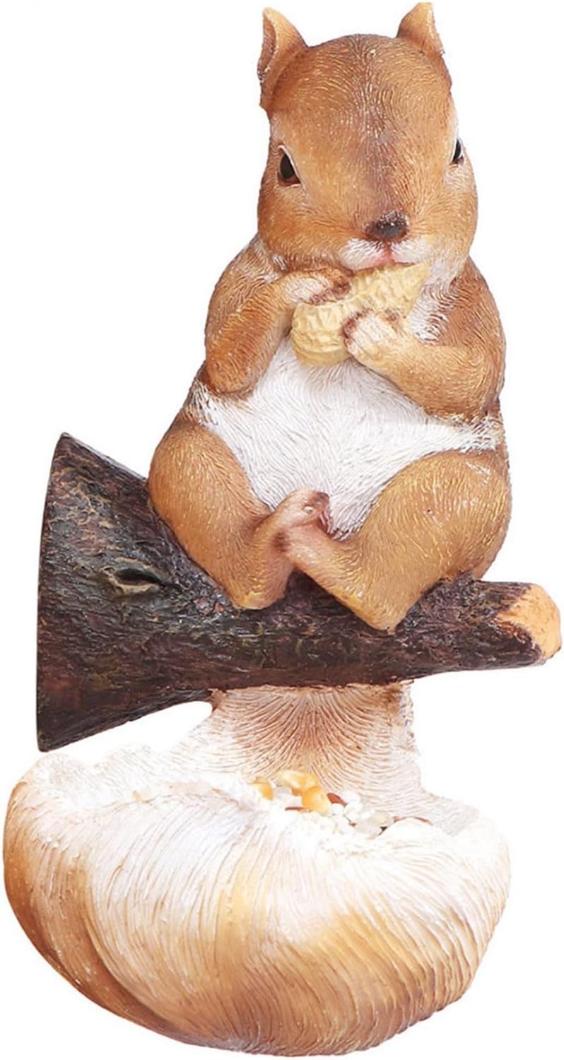 ガーデニング リス 鳥の給餌器 ガーデンオブジェ ガーデン置物 小彫像 可愛い 庭 オーナメント 樹脂 防水 耐久性 園芸雑貨 インテリア プレゼント 玄関 お庭 屋内屋外装飾 栗鼠