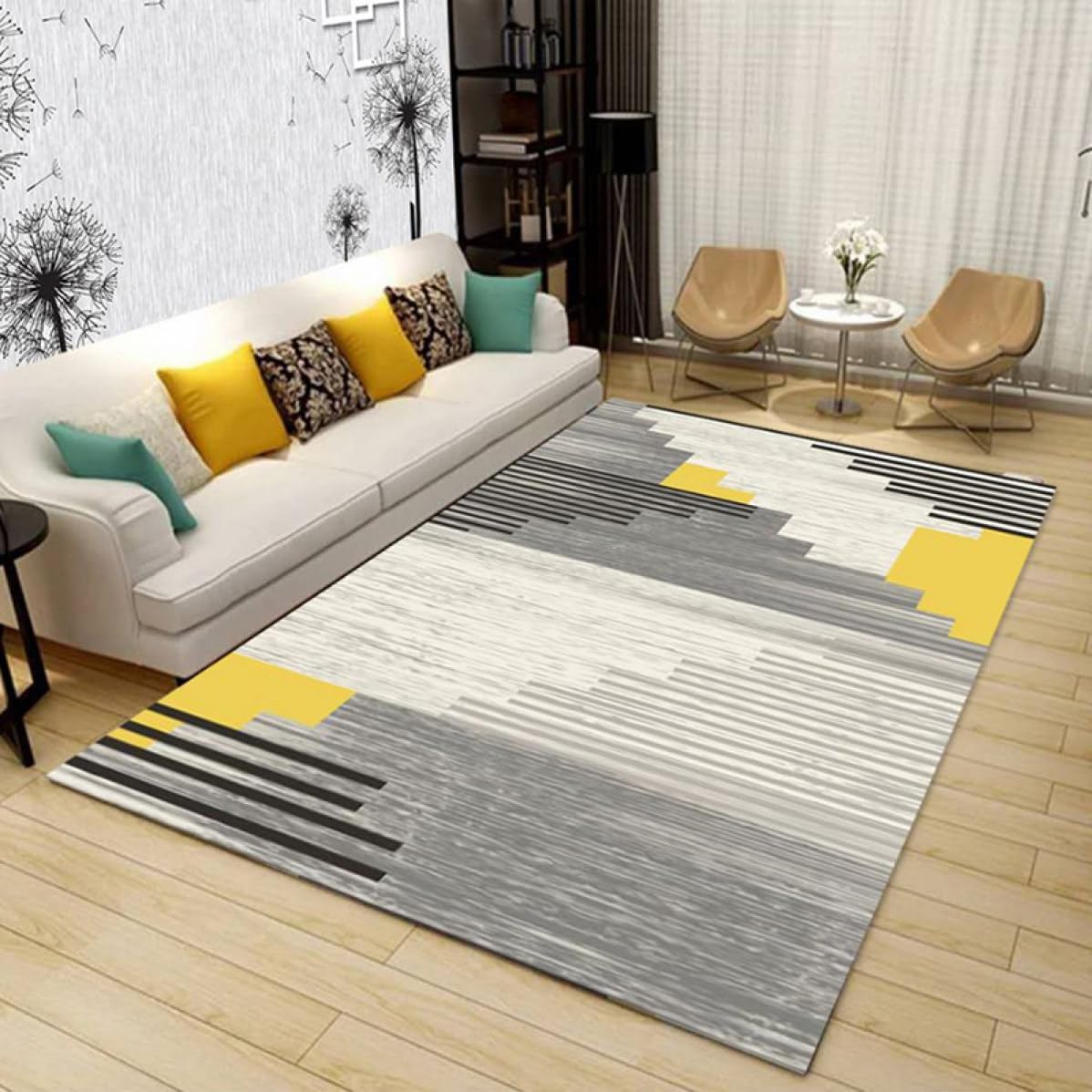 ラグ ラグマット フェザー 羽 カーペット ラグカーペット 80*120cm 長方形 絨毯 ミッドセンチュリー 西..