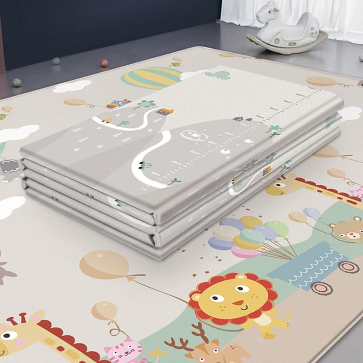 ベビープレイマット 両面使用 遊びマット 赤ちゃん ベビージム 可愛い 知育玩具 防音防水 ジム 折りたたみ ベビープレイマット 遊びマット キッズ ベビー 子供 床暖房対応 幼稚園 保育園 ones