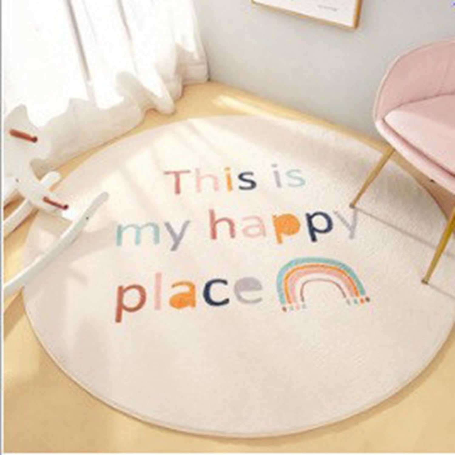 カーペット 円形 プレイマット 動物柄 フロアマット 敷物 お洒落 防ダニ 防臭 140cm やわらか 防滑 防..