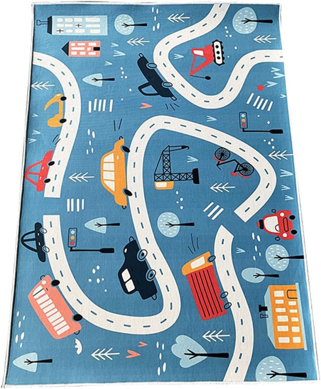 大判 プレイマット ラグマット 40*60cm*2枚 軽量 洗える 折り畳み 防音効果 道路柄 ゲーム 掃除易い 吸水 カーペット へこみ防止 防臭加工 防滑 耐摩耗性 雑貨 ホテル リビング ベッド