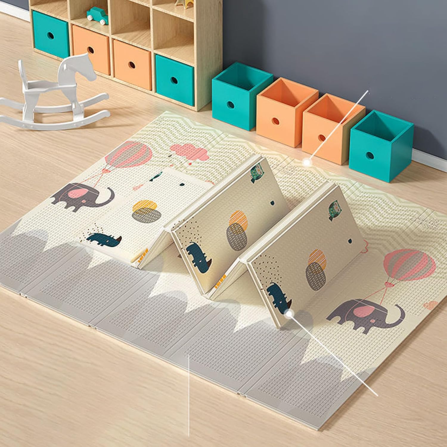 ベビープレイマット ベビーマット 遊びマット 極厚 防音 プレイマット 防水 安全素材 滑り止めマット 防寒 折りたたみマット 衝撃吸収 ケガ防止 赤ちゃん キッズ 幼児 子供 保育園 2m*1.8m