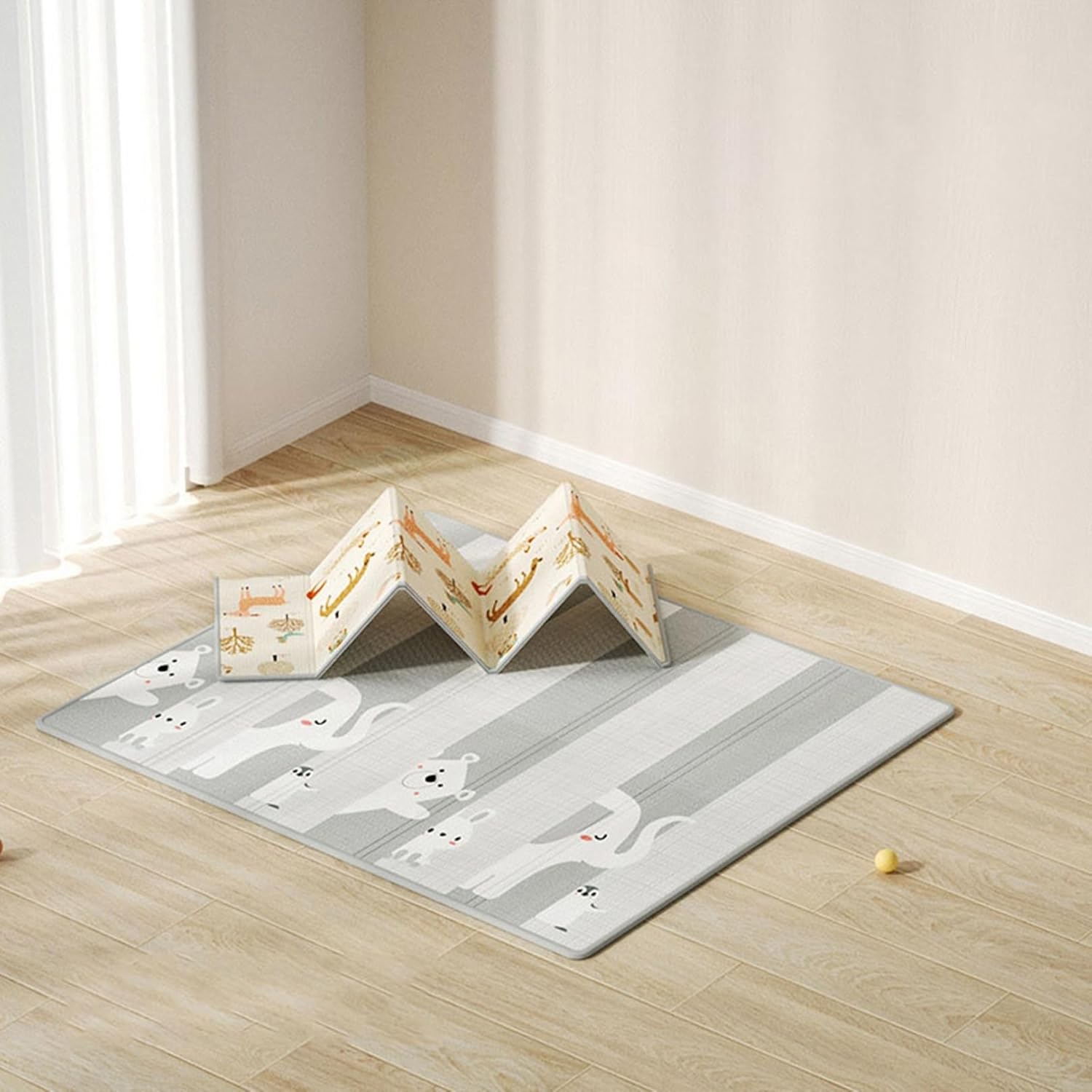 プレイマット 遊びマット 極厚 ベビーマット 折り畳み 赤ちゃんマット キッズ 幼児 子供 両面使用 防水 防音 ベビーまっと 安全 無毒 無味 折りたたみ 両面使用 無毒 衝撃吸収 床暖房対応 17