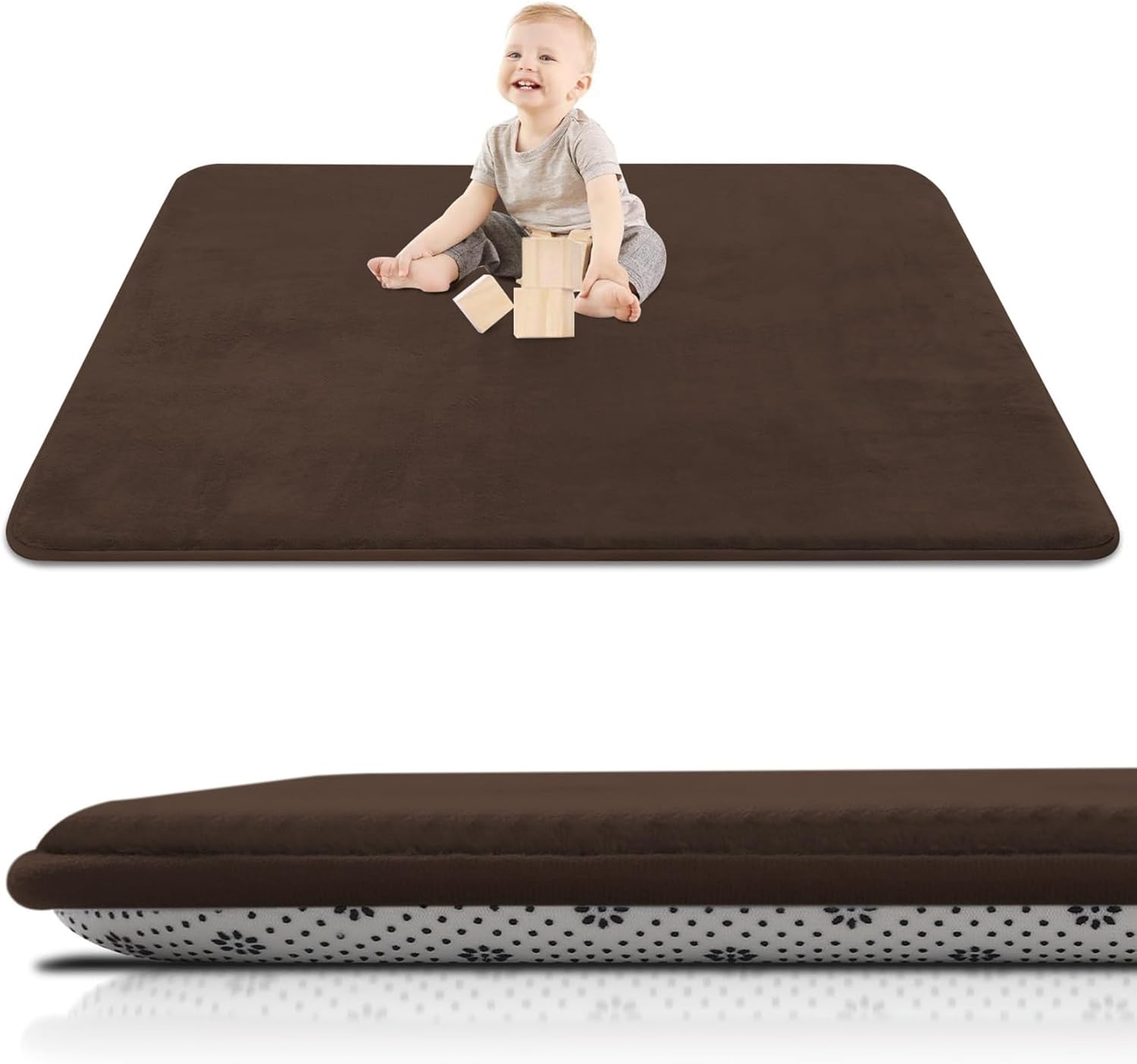 子供部屋マット プレイマット 2cm厚 遊びマット 夏用 ベッドサイドマット クッション入れ 100*100cm【20mm厚 遮音 転倒防止 キズ防止 防ダニ 北欧風 子供用 ベビー 小学校 保育園