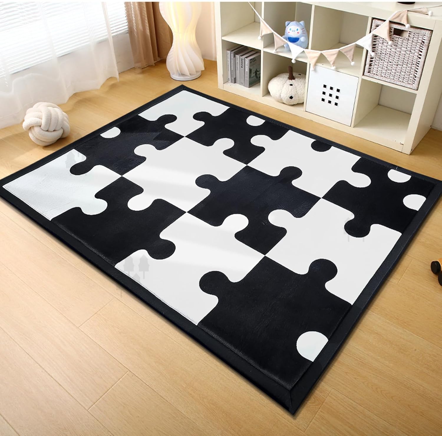 プレイマット ジグソーパズル柄 キッズラグ 夏用 大判カーペット 厚手 女の子 男の子 防音 転倒防止 キッズプレイエリアラグ カスタマサイズ 防ダニ 防カビ かわいい 小学校 保育園 プレイルーム