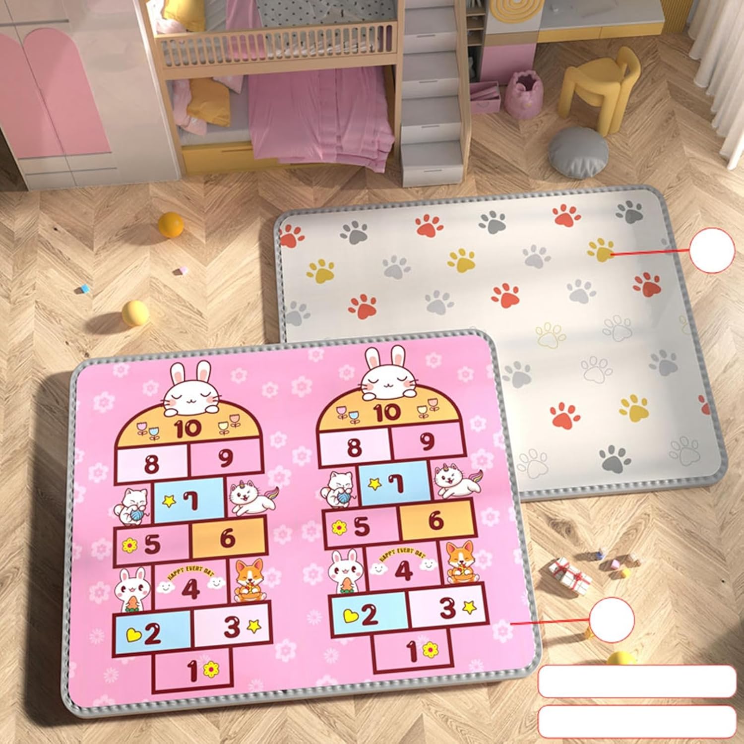 キッズカーペット プレイマット 子供用カーペット 敷物 夏用 ホットカーペット対応 遮音 転倒防止 防湿 床保護 北欧風 女の子 男の子 子ども部屋 ベビー 幼稚園 冷房対策 洗濯機で洗える