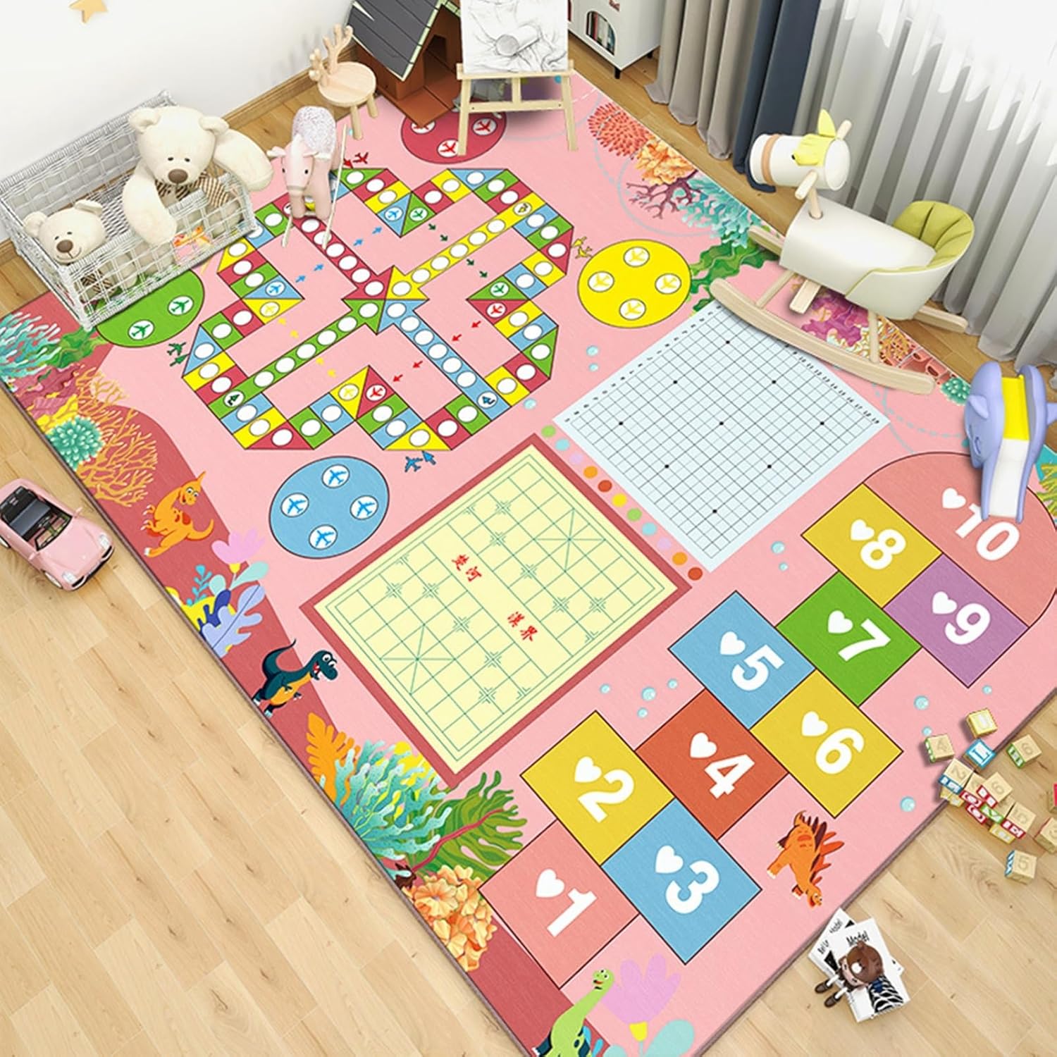 カーペット プレイマット キッズラグ 遊びマット 子供部屋 地図マップ デスクマット 極細繊維 センターマット 遮音 ギフト 防塵 折りたたみ 厚い 消臭 サラサラ 抗菌防臭 撥水加工 ふわっと手触り