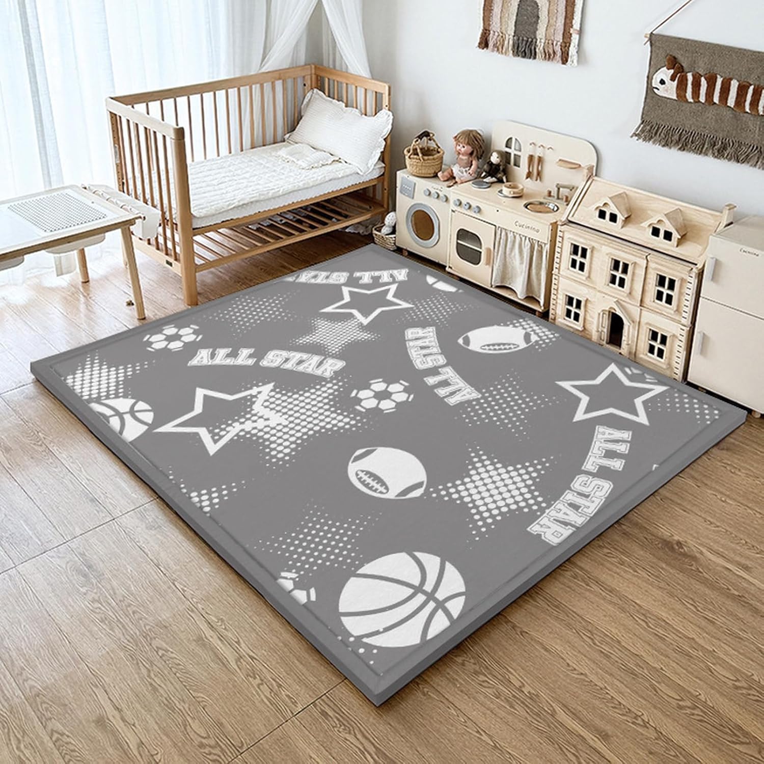 子供部屋マット 冷感 プレイマット ゲームマット 夏用 動物柄 大判 センターカーペット 200*200cm*18mm 遮音 転倒防止 防湿 床保護 かわいい 子供用 ベビー 小学校 保育園 プレイル