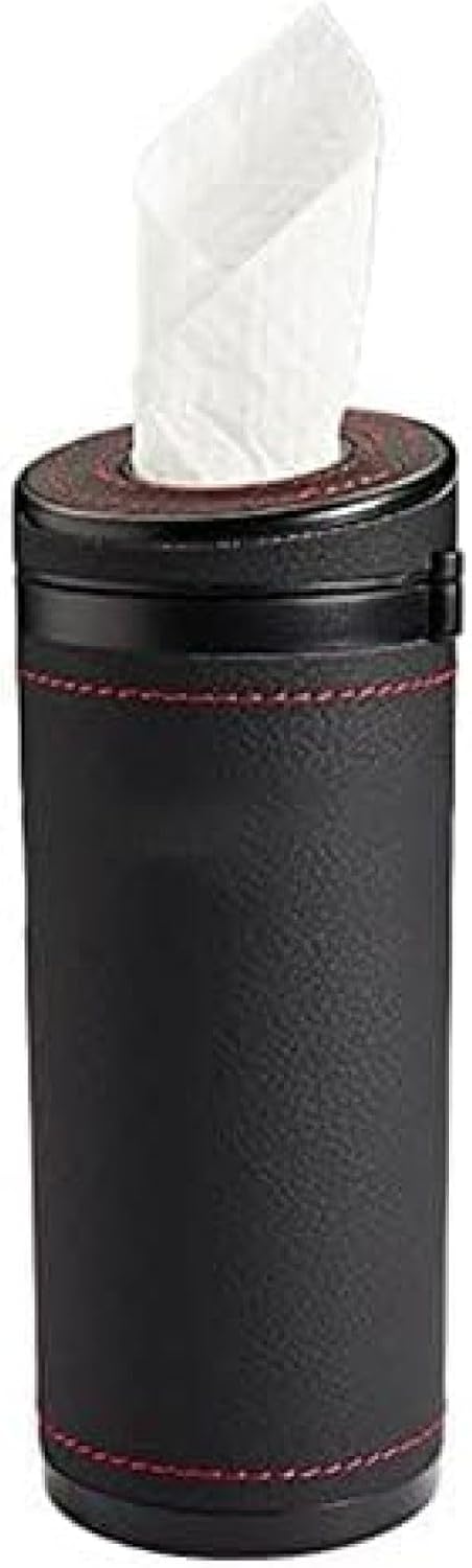 ボトル型ティッシュケース ティッシュボックス 自動車用 レザー ゴミ箱 円筒形 収納ケース 小物入れ 防..