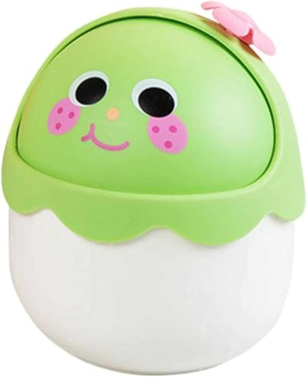 かわいい デスクトップ ゴミ箱 缶 くずかご、小さな カウンタートップ フリップ 蓋付き イチゴ 小さな ..