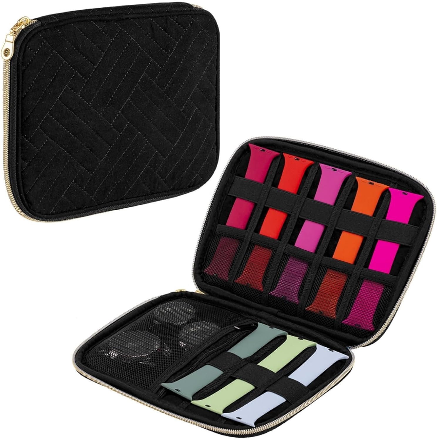 スマートウォッチバンド収納ケース 時計バンド収納バッグ 腕時計バンド収納バッグ トラベル収納バッグ ポータブル オーガナイザー キャ..