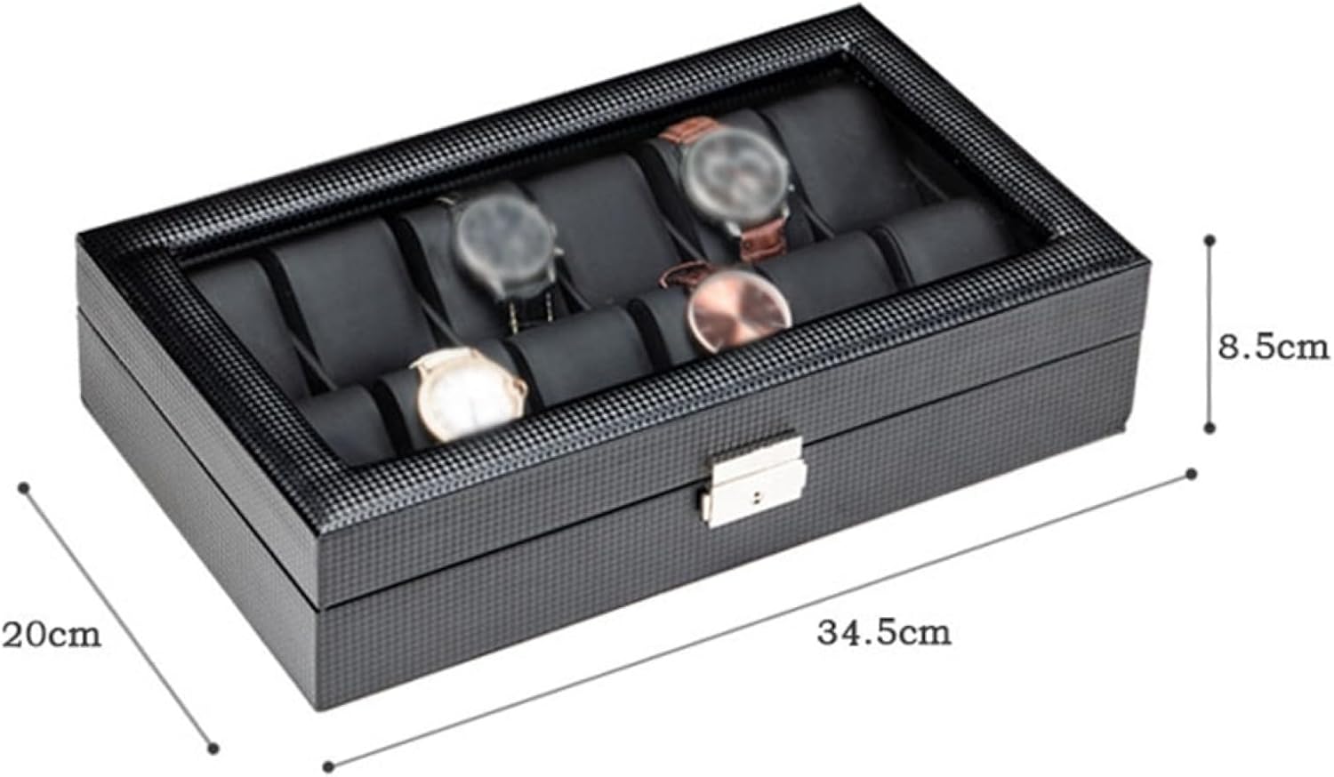 腕時計収納ボックス 12本 腕時計収納ケース コレクションケース ウォッチボックス カーボンファイバー アクセサリーケース PU製 ディスプレイケース かっこい...