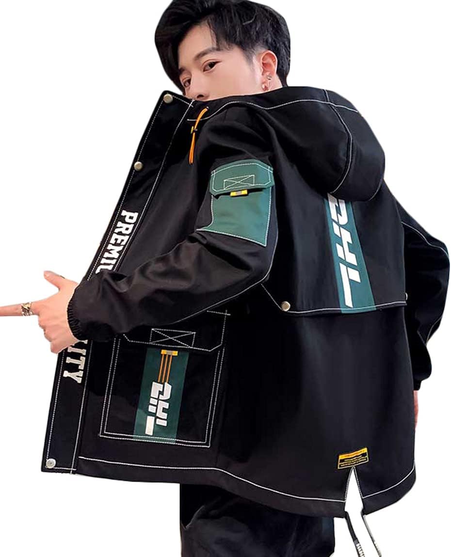 ジャケット メンズ 長袖 アウター フード付け ブルゾン ジャンパー ゆったり 薄手 韓国ファッション 着痩せ 春物