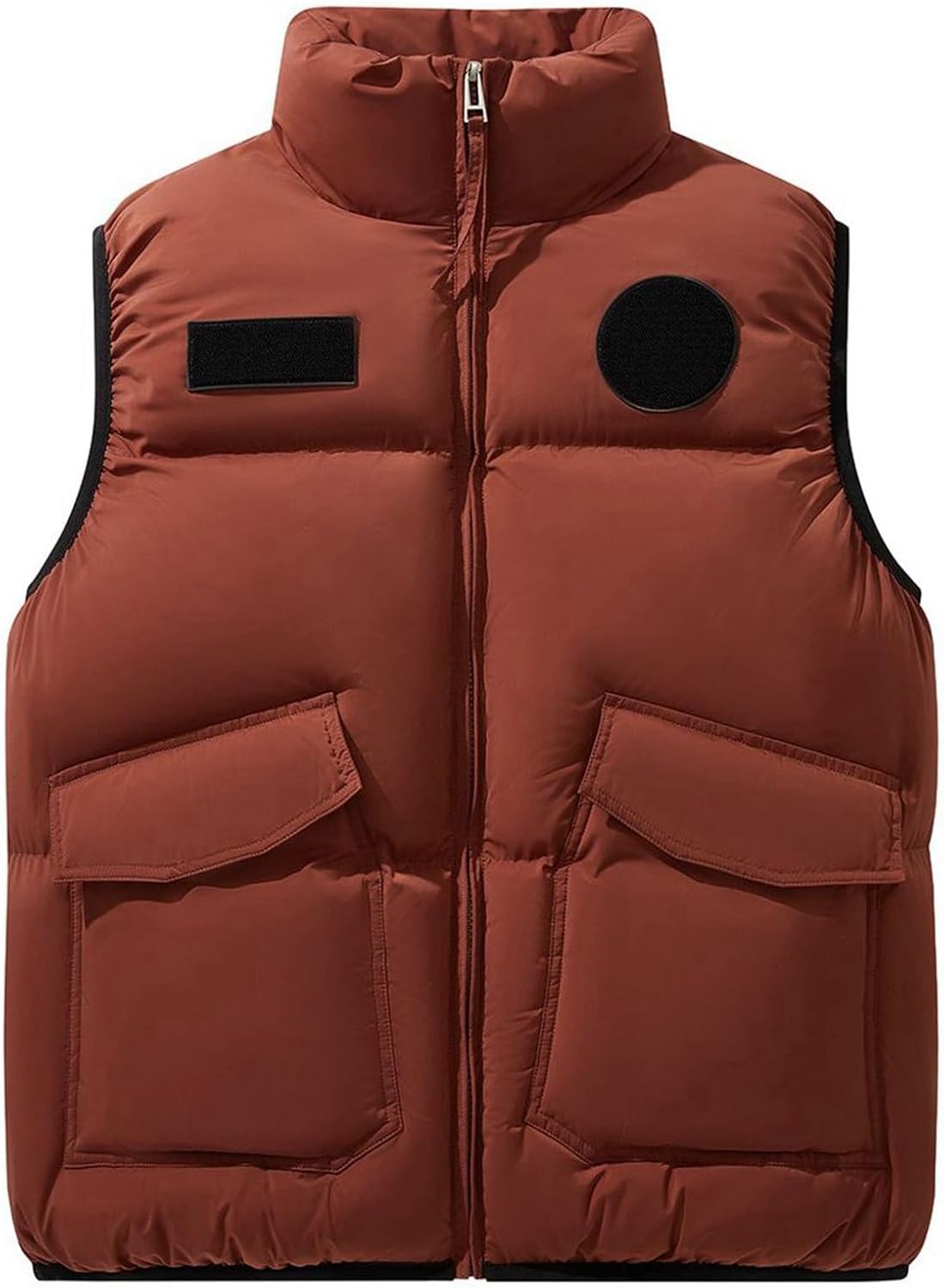 中綿ベスト メンズ 無袖ジャケット ダウンベスト コットン アウトウェア ポケット 春 秋 冬 厚い 立ち襟 防風防寒 お洒落 韓国風 オシャレ コンフォート ノースリーブ 男性用 外出着 作業着(4)