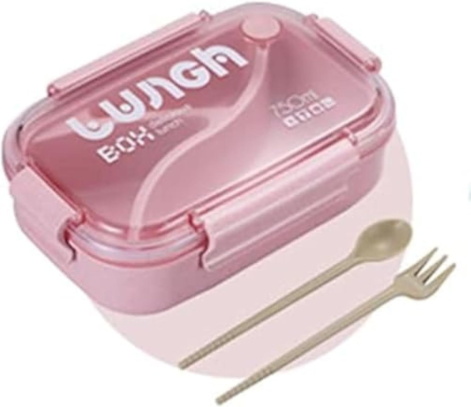 長方形単層密封麦わら繊維プラスチック弁当箱学生大人食器付きわら編みお弁当箱ランチボックス密封分割設計わら編み繊維漏れ防止750ml男の子食器付きヘルシー弁当箱電子レンジ対応女の子大容量滑り止め(3)