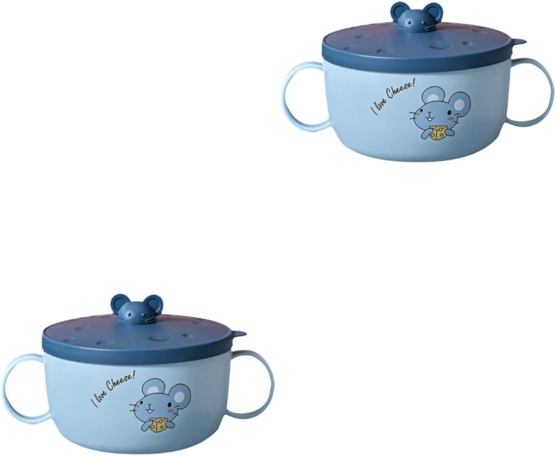 2個 650 ダブルハンドルランチボックス 台所 果物容器 即席めん容器 ご飯茶碗 即席めん丼 めんつゆ 食..