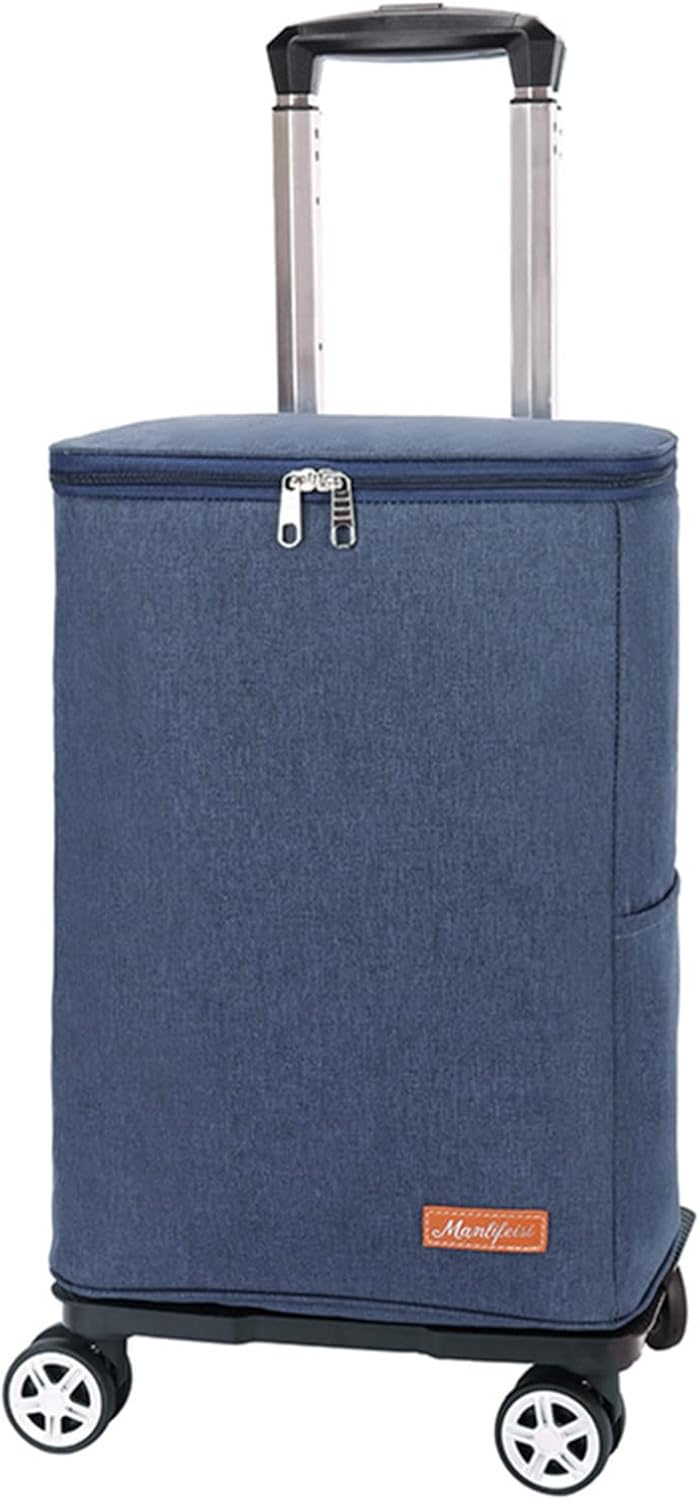 ショッピングキャリー 4輪/5輪 横押し お買い物バッグ 保温保冷 折りたたみ ダブルキャスター 静音 360..