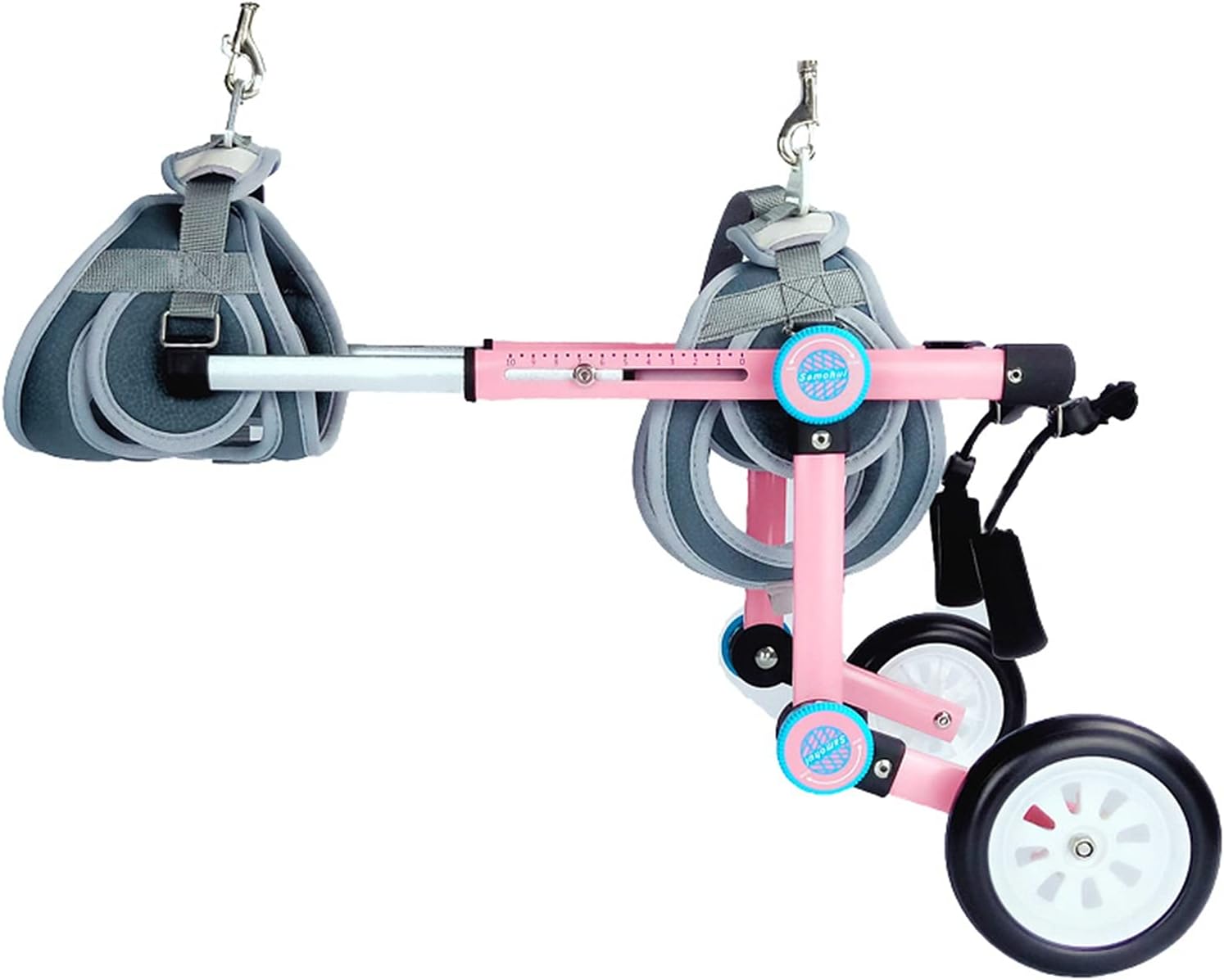 犬の車椅子2車輪、調節可能な折りたたみフルサポートペット車椅子犬カートの後ろ足のリハビリテーショ..