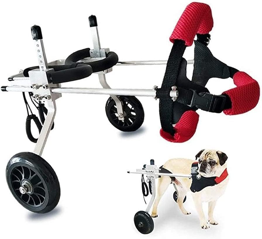 犬用車椅子、中型小動物用エクササイズホイール、後ろ足リハビリテーション、後ろ足用調節可能犬用ホイ..