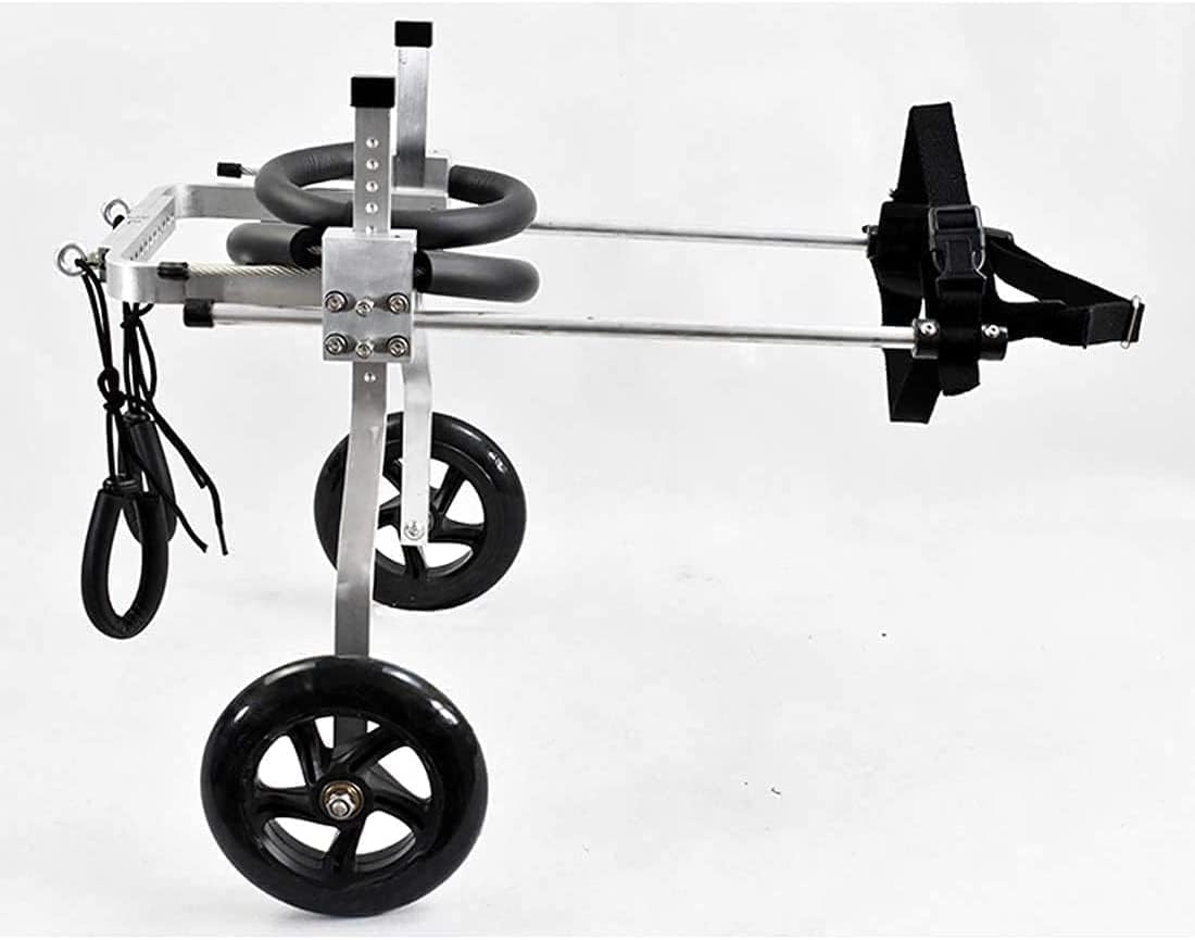 2輪犬用車椅子 調節可能 1-60Kg 老犬、猫、ウサギ、スクーター犬用カート犬用車椅子 背もたれ脚リハビ..
