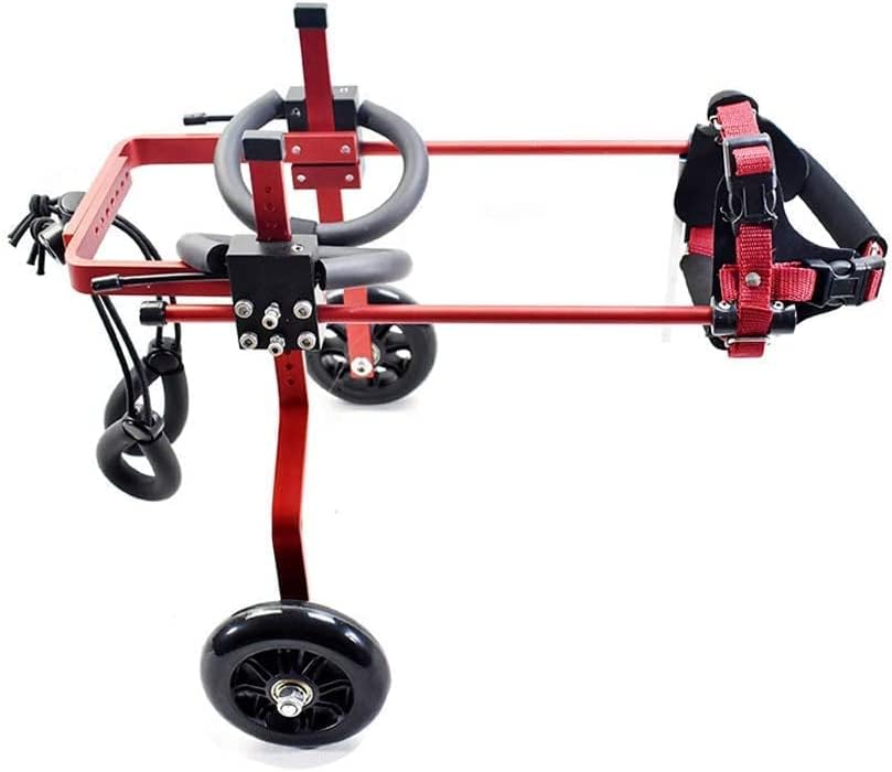 ペット用車椅子、猫と犬の後肢障害用小型ペット用モペット 2輪調節可能、リハビリテーションに役立つ犬..