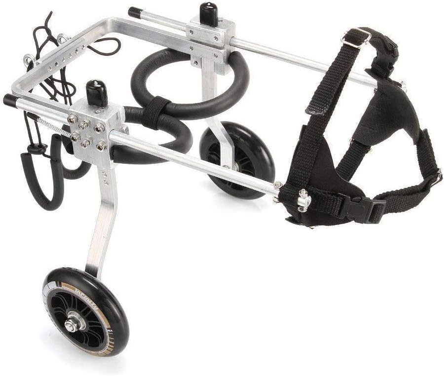 犬用車椅子、後足リハビリテーション、プロ仕様の犬用車椅子アルミステンレスカート、補助歩行二輪調節..