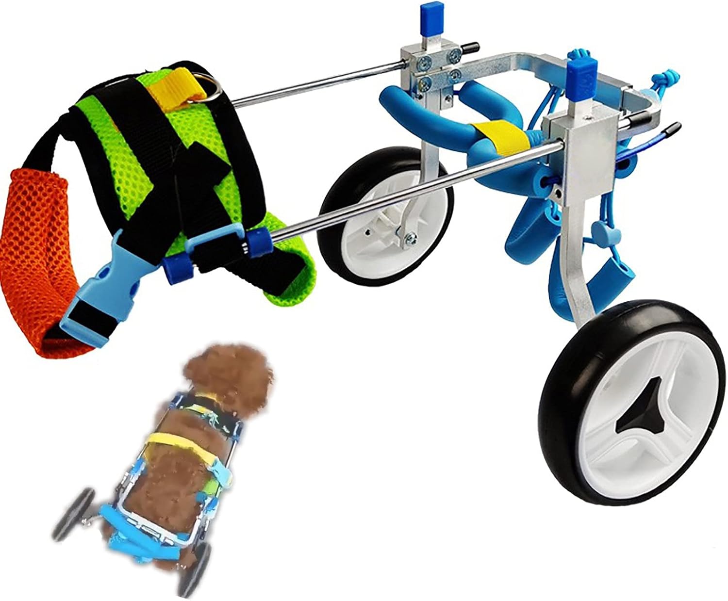 犬用カート/車椅子-後肢リハビリテーション用の犬用調節可能な犬用車椅子、2輪ペットリハビリテーショ..