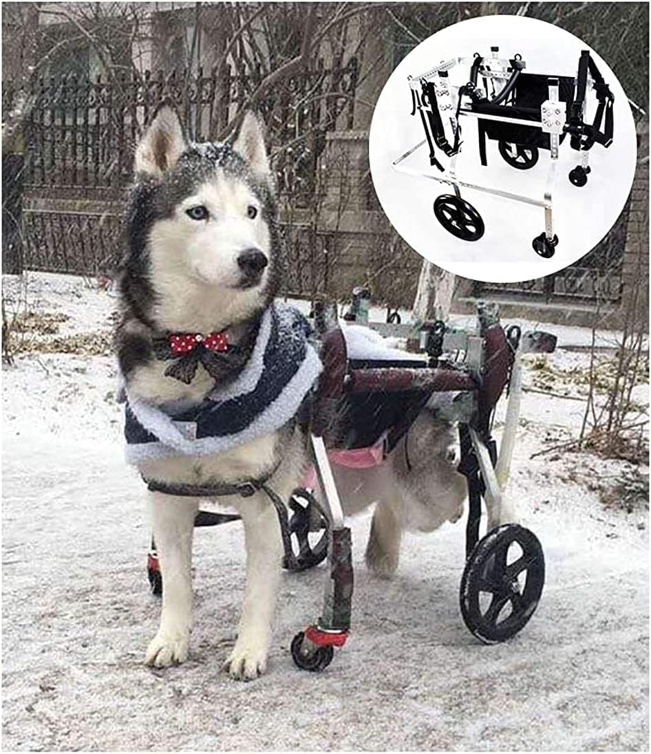 大型犬用犬用車椅子 障害のある動物用 前肢 後肢 パワーカート 4輪 犬用車椅子 調節可能 高齢犬用スク..
