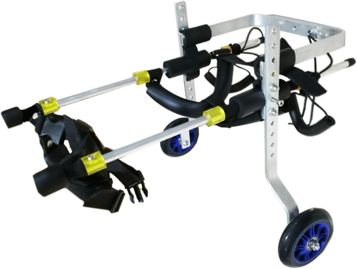 2輪ペット用車椅子 アルミ製 調節可能 犬用カート 組み立て簡単 犬用車椅子 動物用スポーツホイール 後..