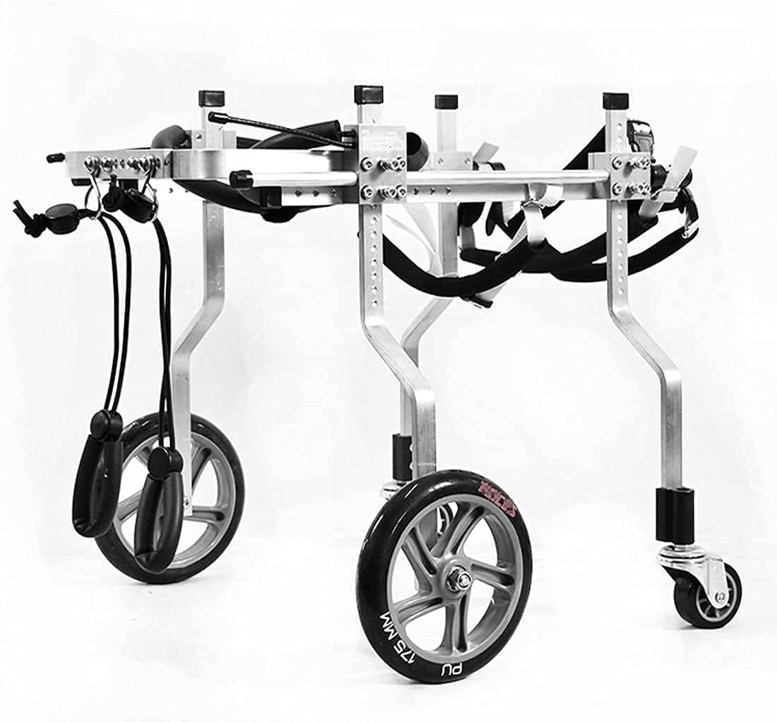 犬用車椅子 調節可能 フルサポート 犬用カート 7輪 ペット用車椅子 前脚と後脚のリハビリ 障害のある小..