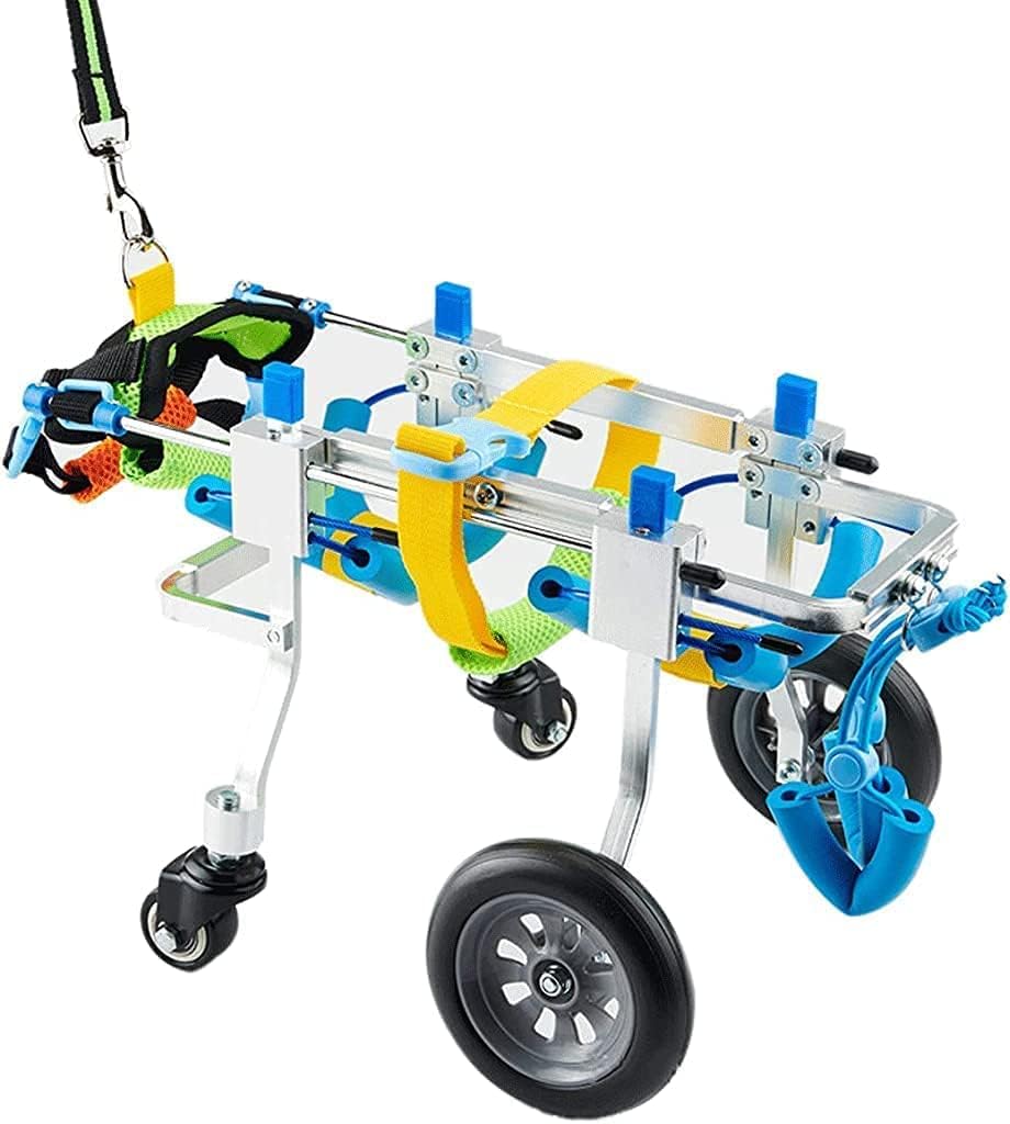 犬用車椅子 調節可能 4輪 犬用カート 動物用運動用車輪 補助歩行車 サポートフレーム 身体障害者や麻痺..