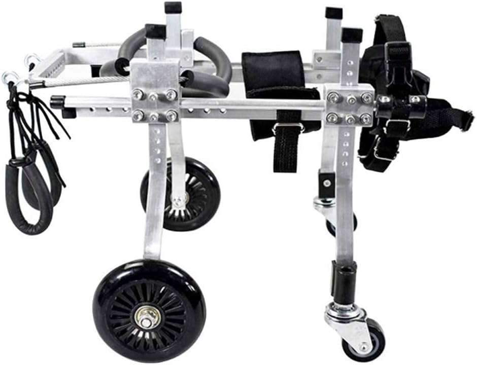 犬用ペット用車椅子、犬用車椅子 調節可能 フルサポート ペット用車椅子 4輪 犬用カート 前足と後足 リ..