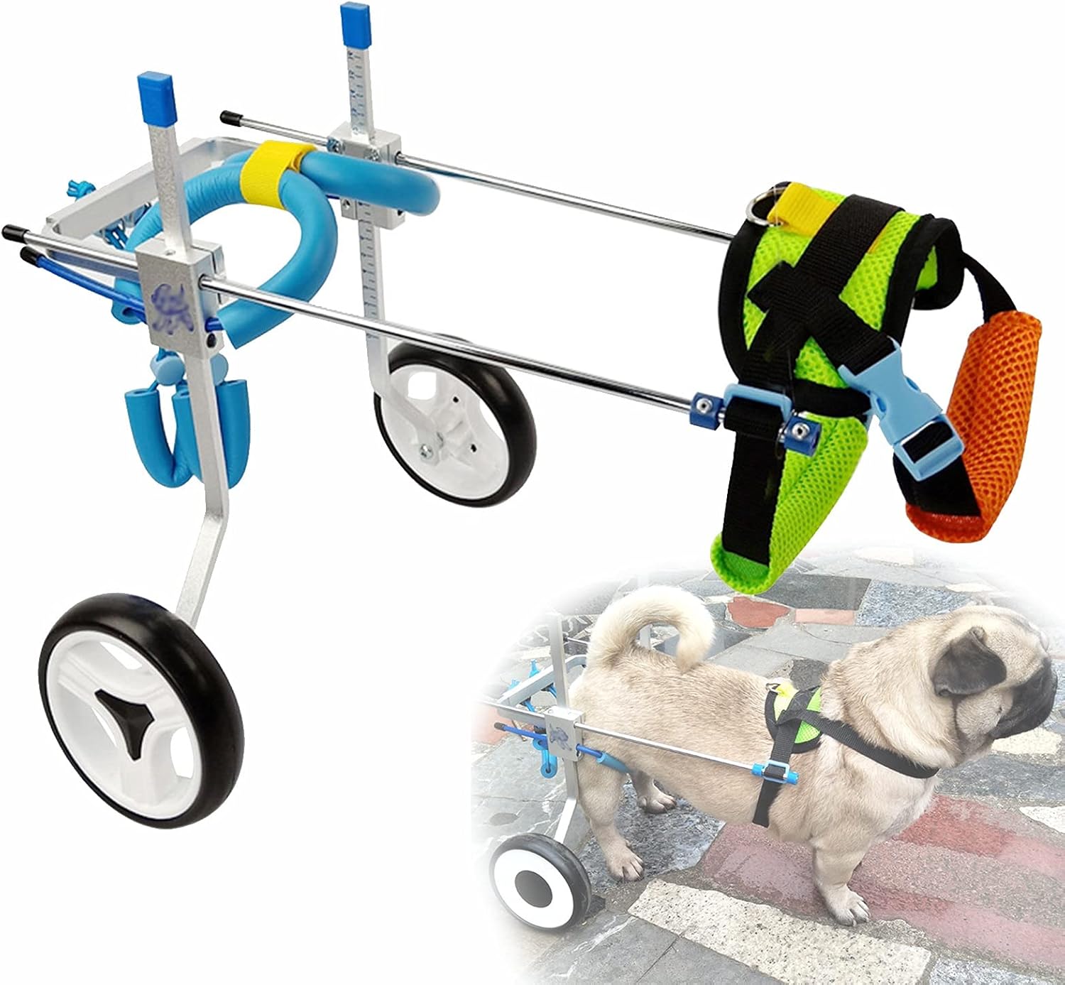 調節可能な犬用車椅子、ペット用車椅子、身体障害者用ペット後肢補助、二輪歩行器、補助エアロバイク、..