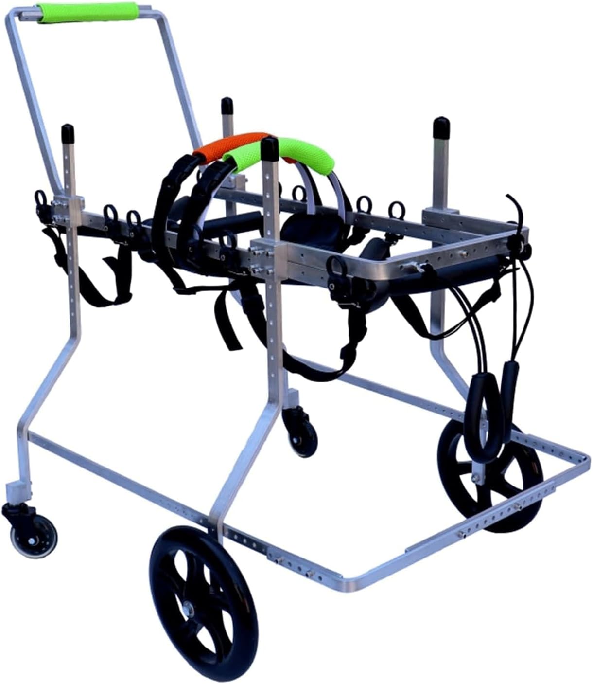 ポータブルペット車椅子 調節可能な犬用車椅子カート 4輪 後脚負傷後肢弱化ペット用歩行ツール