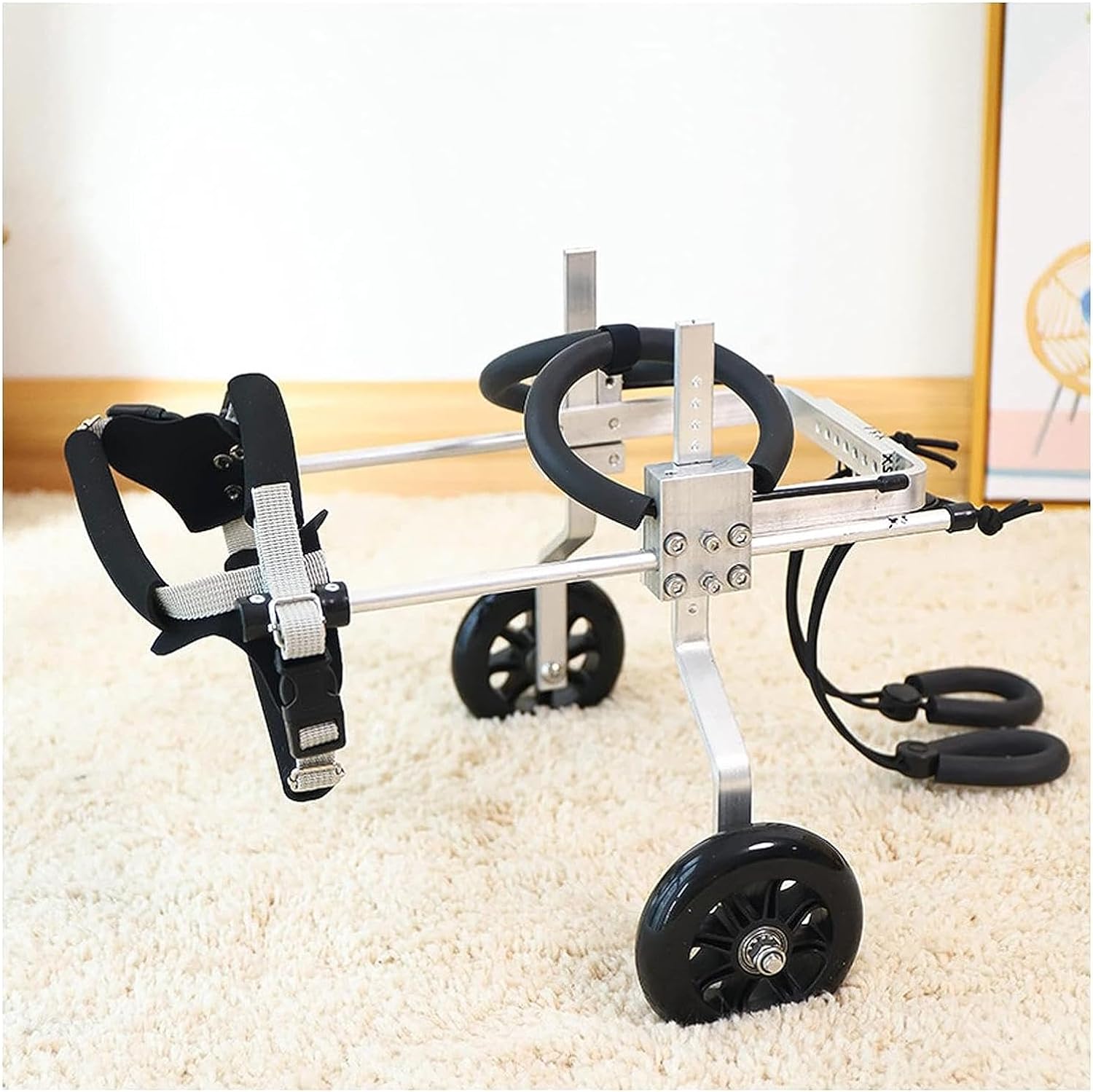 調節可能なペット用車椅子 アルミ合金製 犬用車椅子 後ろ足用 軽量 動物用運動カート ペット用車椅子
