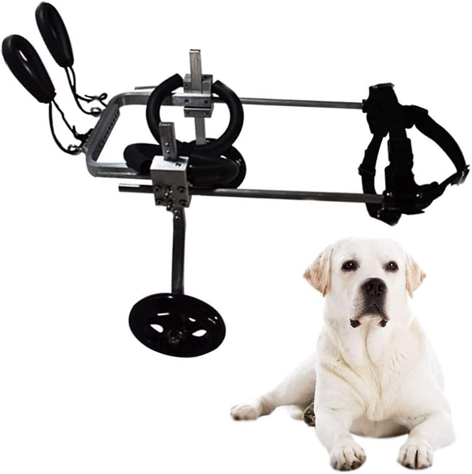 調節可能な小型犬用車椅子、後ろ足用、犬の後ろ足サポート、犬用ペット車椅子、後ろ足リハビリ用、2輪..