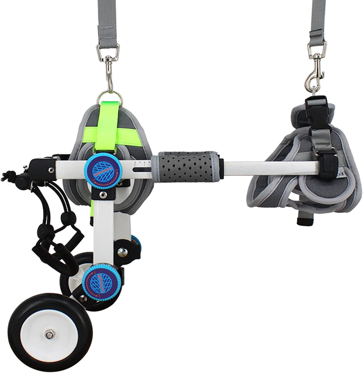 犬用車椅子、折りたたみ式ペット用車椅子、調節可能な二輪歩行器、身体障害者用ペット後肢補助具、ペッ..