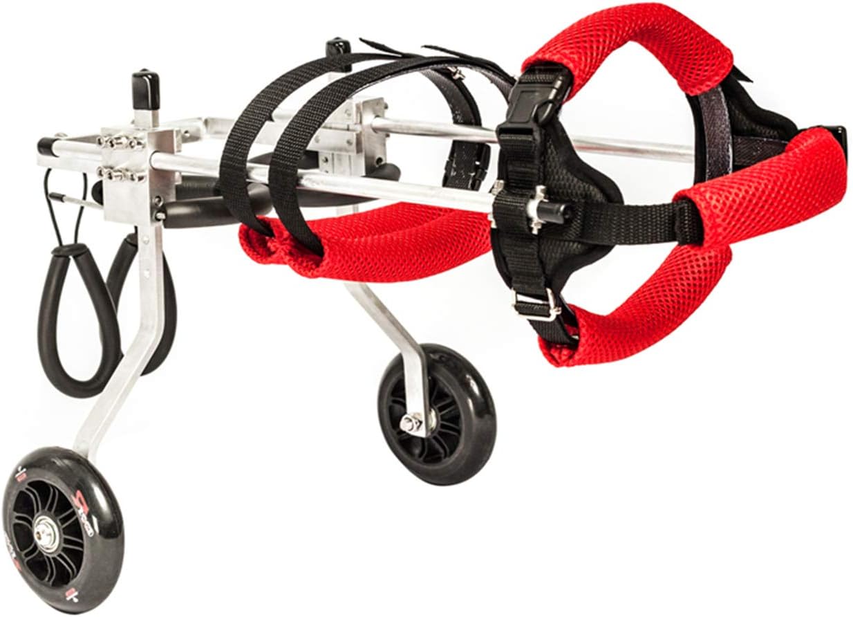 ペット補助モビリティスクーター車椅子 後ろ足用 調節可能なペット用車椅子 2輪犬用車椅子カートキット..