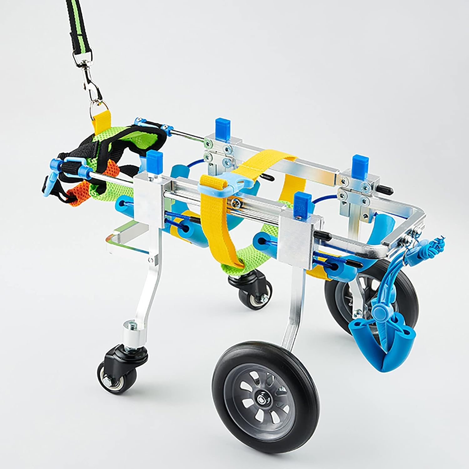 犬用車椅子、調節可能な犬用カート/ペット用車椅子、身体障害者用の麻痺した補助サポート、軽量-4輪