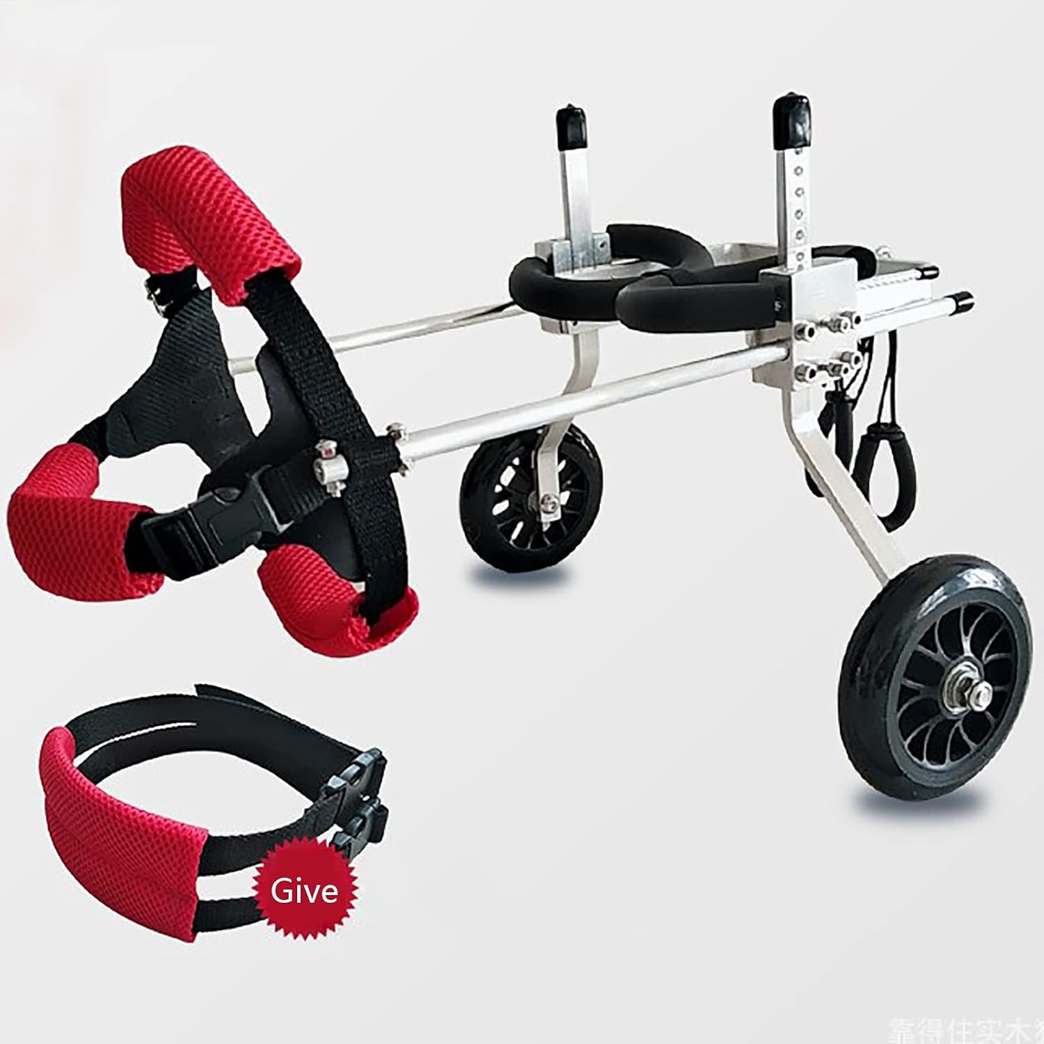 調節可能な犬用車椅子、ペット用車椅子、身体障害者用犬用後肢ベビーカー自由に調節可能、後肢リハビリ..