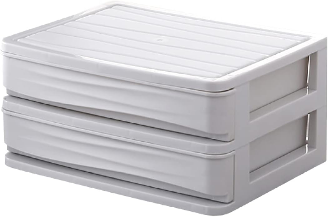 収納ボックス プラスチック 白 2層 オーガナイザー 机上用品 寝室 卓上 文房具 化粧品 事務用品 文書 化粧台 マルチシーン使用 小物収納 小物ケース アクセサリーオーガナイザー