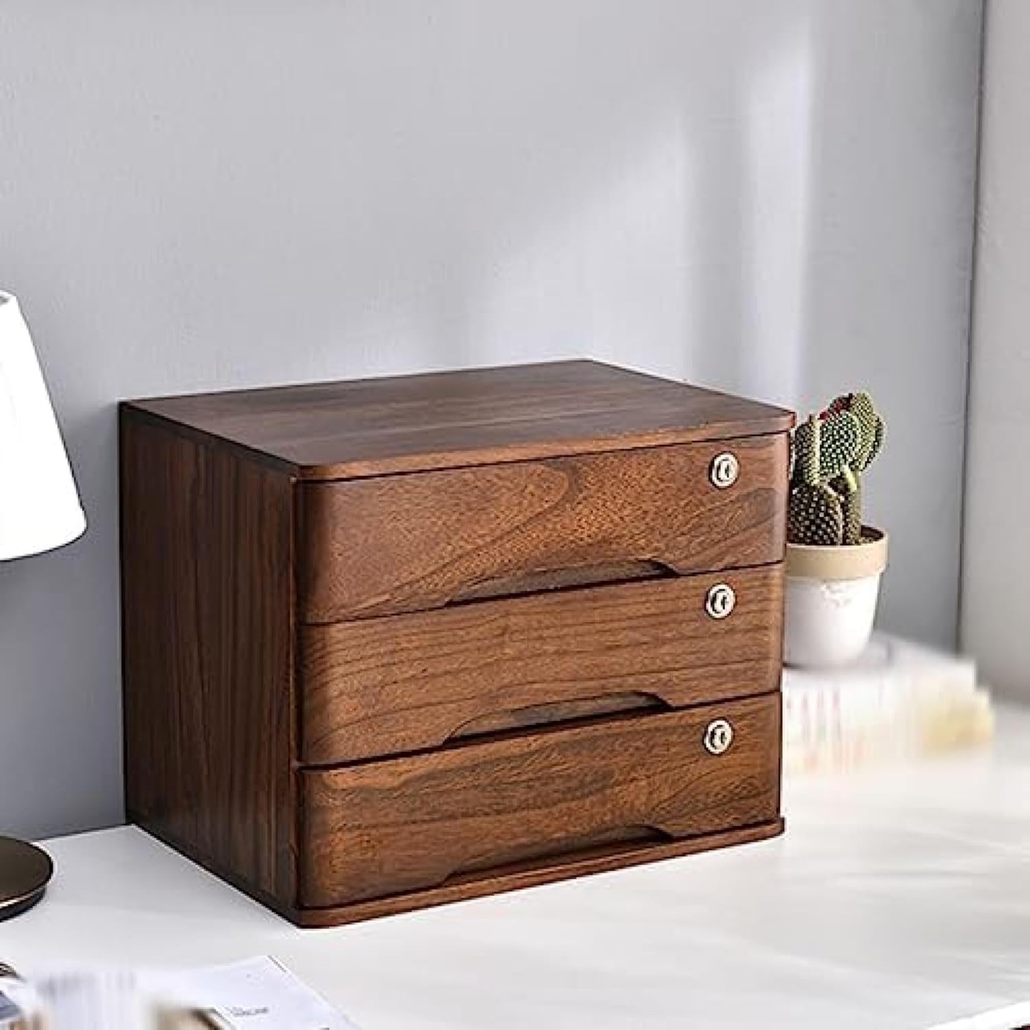 鍵付き 引き出し 大容量 小物チェスト 収納ケース デスク上置 木製 スタイル5 キーボード収納 収納ボックス 卓上しゅう 文具 卓上 書類収納 木製 卓上チェスト 多機能 机上収納 デスク上 玄関