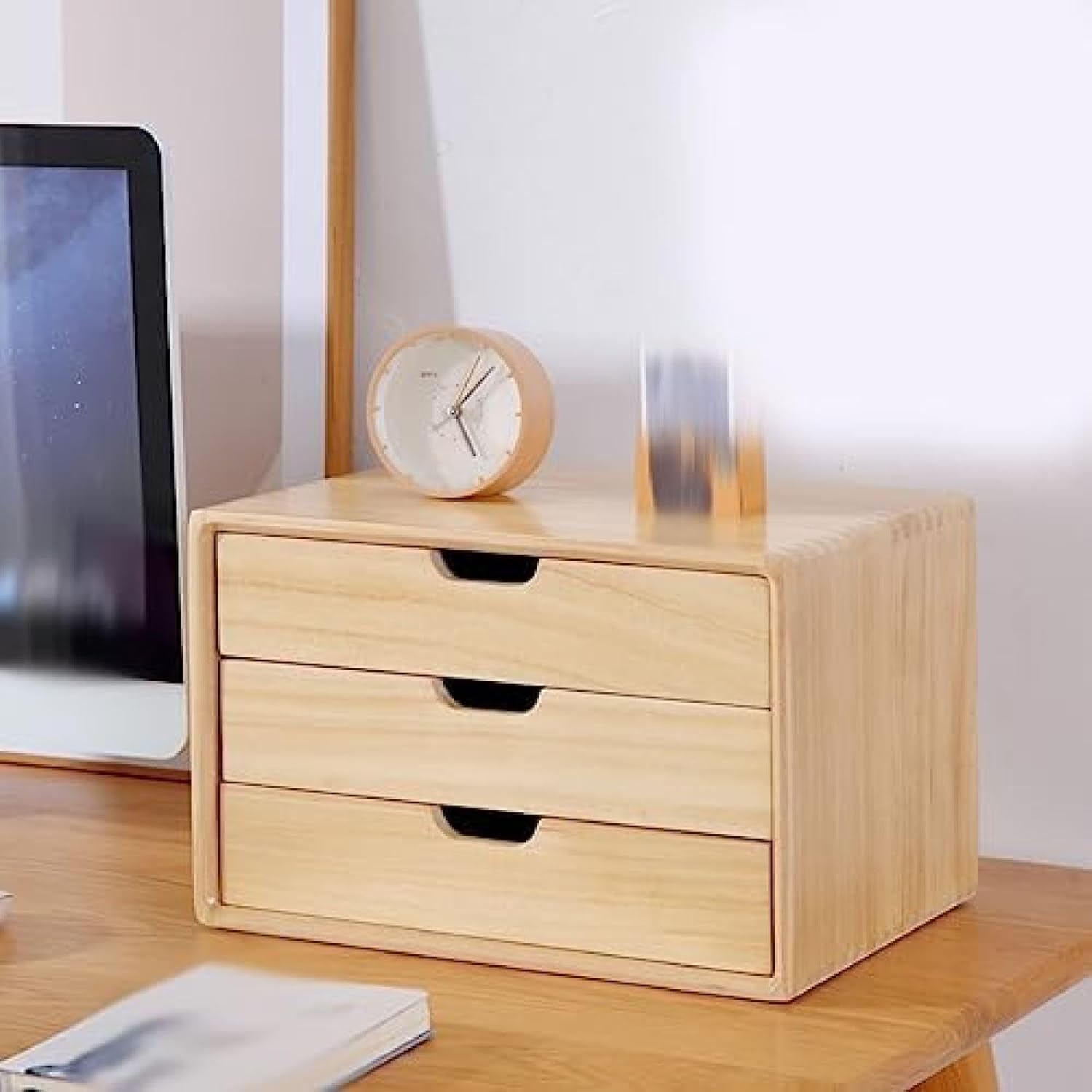 小物チェスト 収納ケース 引き出し 木製 大容量 オフィス収納 A4対応 新聞 雑誌 書類 文具用品 事務用 ..