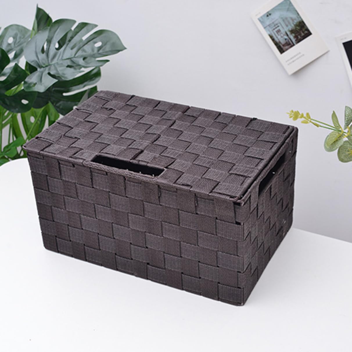 収納ボックス ふた付き かご バスケット 柳 ストレージ M おしゃれ かわいい 収納バスケット シェルフバスケット 北欧風 小物入れ タオル 収納ケース 編み収納 籐 タオル 下着 洗濯かご 籠 蓋