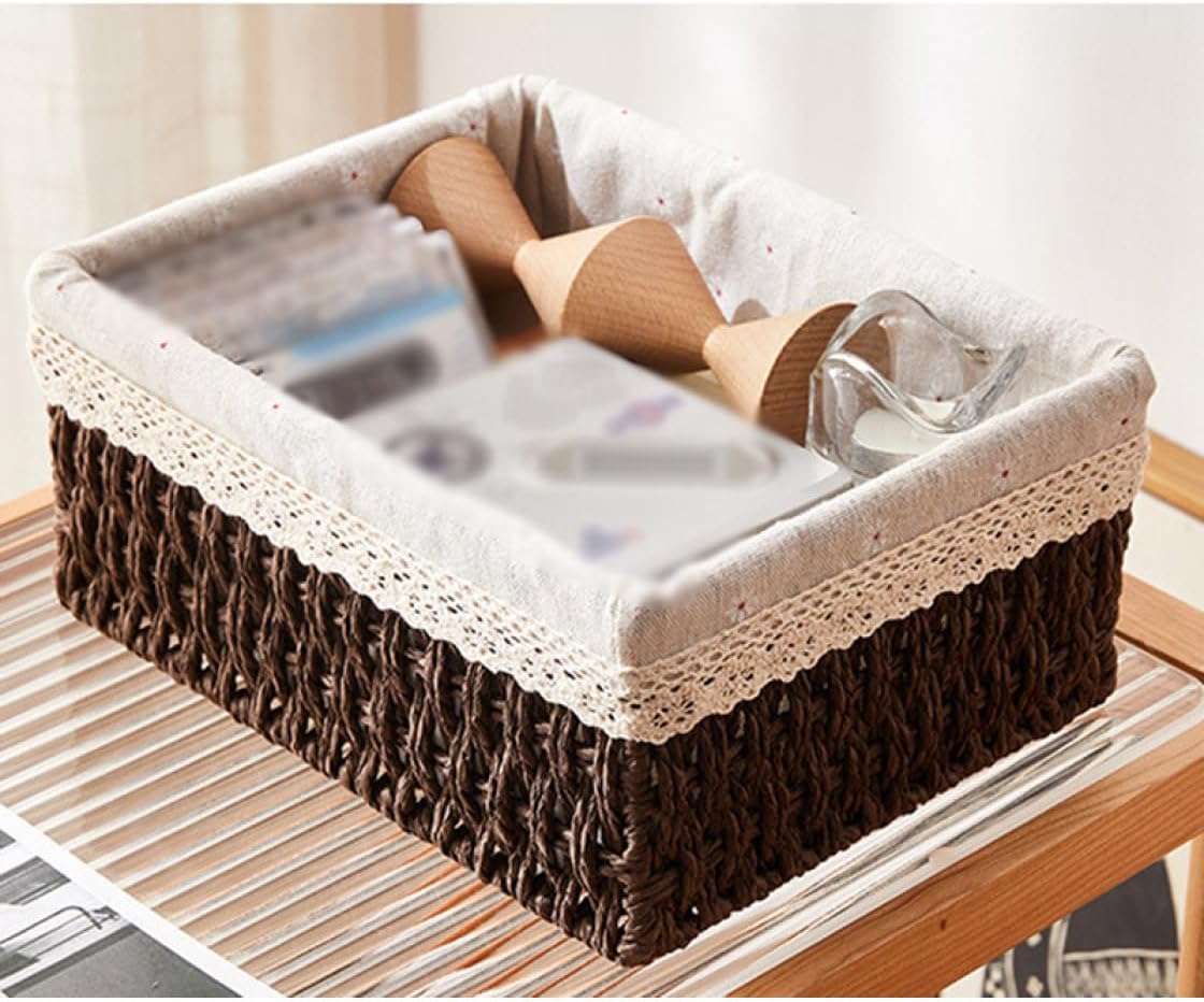 フタ付き 収納 ボックス 収納ケース 編まれた かご バスケット 洋服収納 蓋付き 収納ボックス 籠 ふた付き 蓋付きケース 小物入れ S*M*L 卓上収納 北欧 おしゃれ 収納かご 靴下パンツ収納