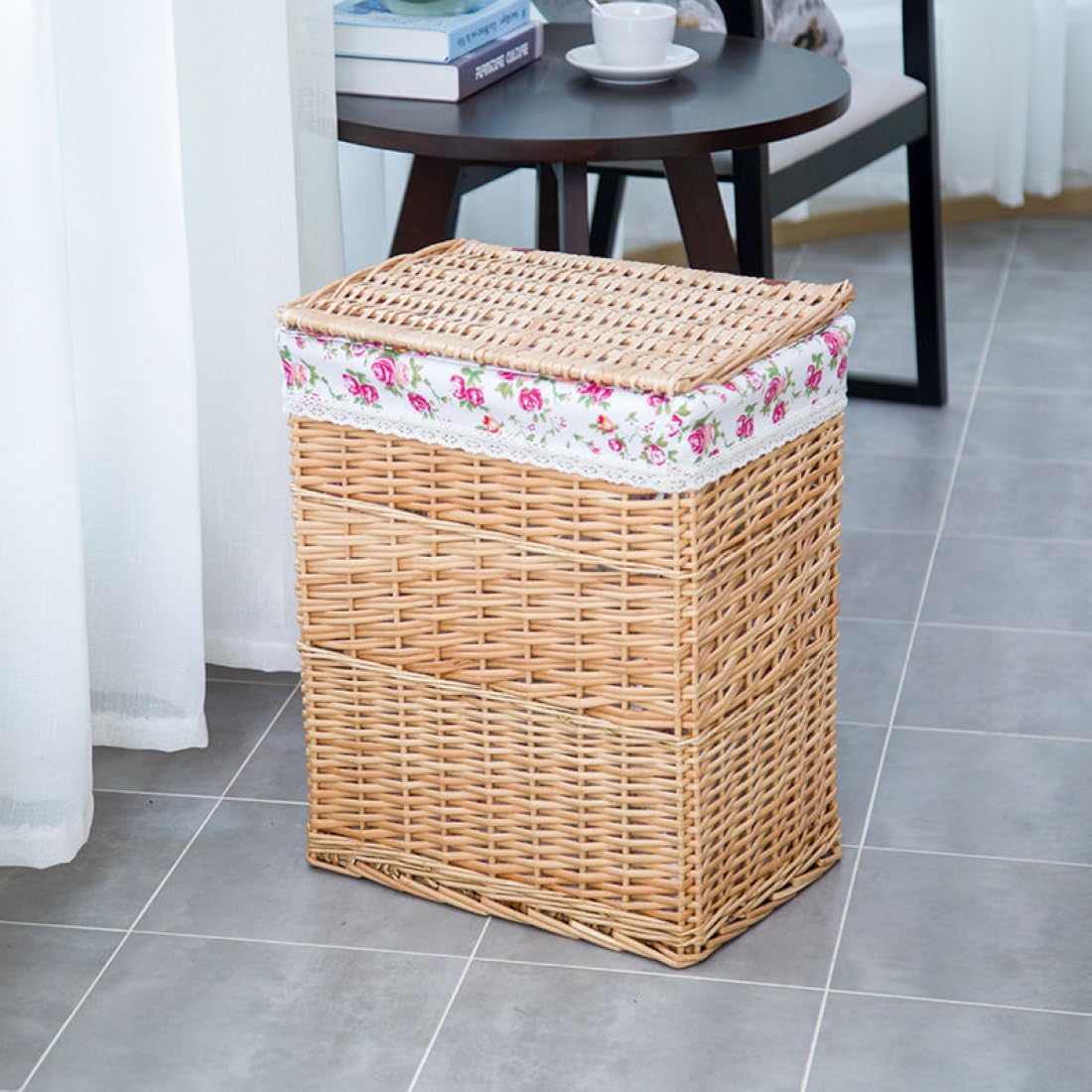 ふた付きバスケット フタ付き 収納ボックス 収納バスケット カーキ5 かご 北欧 雑貨収納 収納ケース 小物入れ ボックス 籐 ラタン 事務用品収納 靴下収納 おしゃれ 衣類収納 編み 蓋付き 籠 X