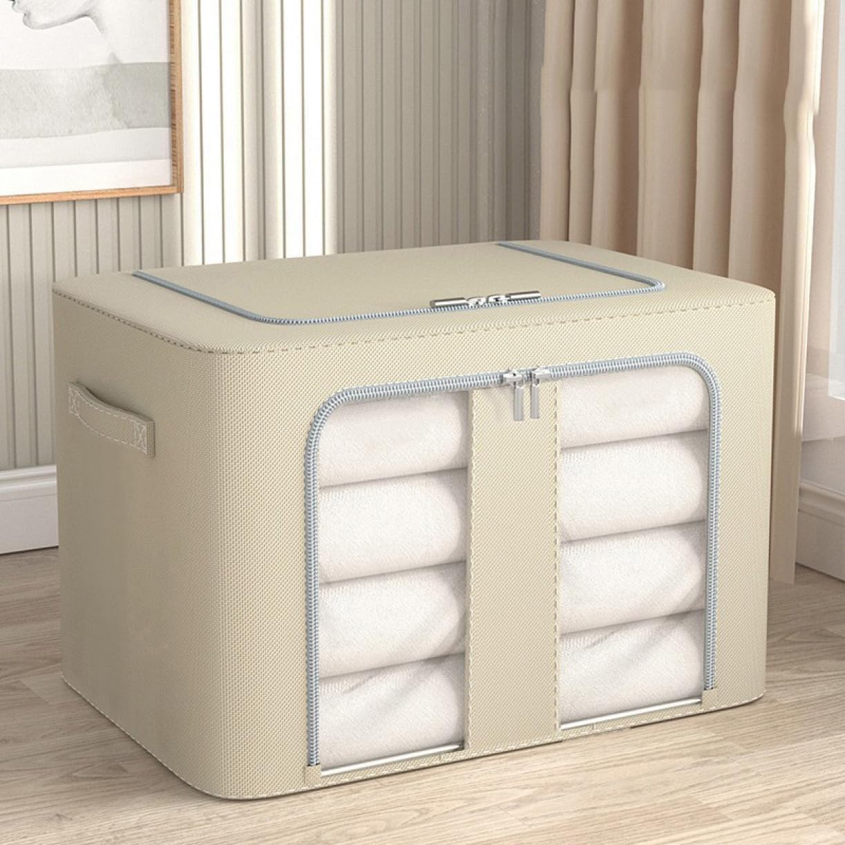 フタ付き収納ボックス 衣装ケース 衣類収納 服 衣類 蓋付き 大容量 取っ手付き おしゃれ かわいい 衣類収納 収納ケース 一人暮らし 様式4 北欧 シンプル 衣類収納ボックス 押入れ 50*40*3