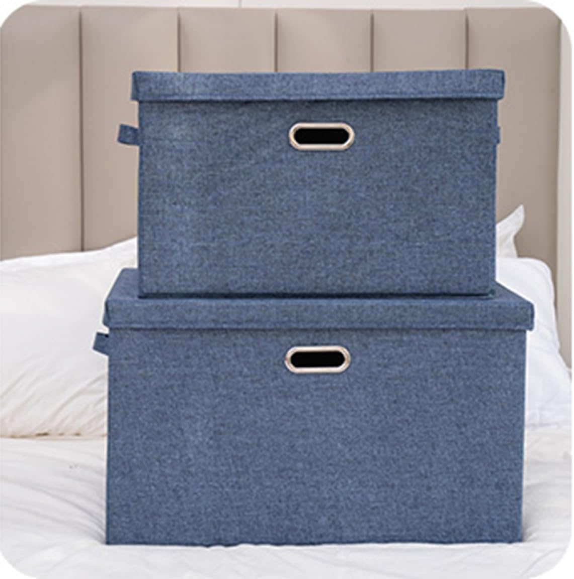 エアコンの豊の蓋付き 収納ケース 様式3 ふた付き 収納ボックス 耐久性 シンプル 衣類収納 おもちゃ収納 収納 衣類収納ボックス 折りたたみ 多機能収納ケース 書類収納 小物入れ おしゃれ 37*27*26 収納｜アングル3