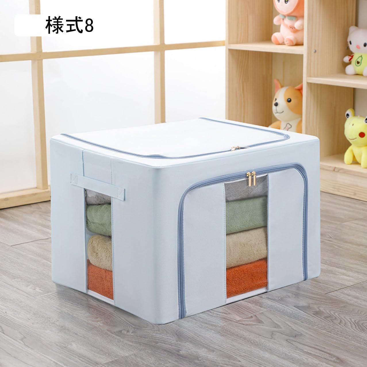 エアコンの豊の収納ボックス 衣装ケース 収納ケース 50*40*33 シンプル ふた付き 取っ手付き 積み重ね可能 大容量 様式6 衣類用収納 おもちゃ収納 かわいい フタ付き ストレージボックス 耐久性 小物入れ｜アングル3